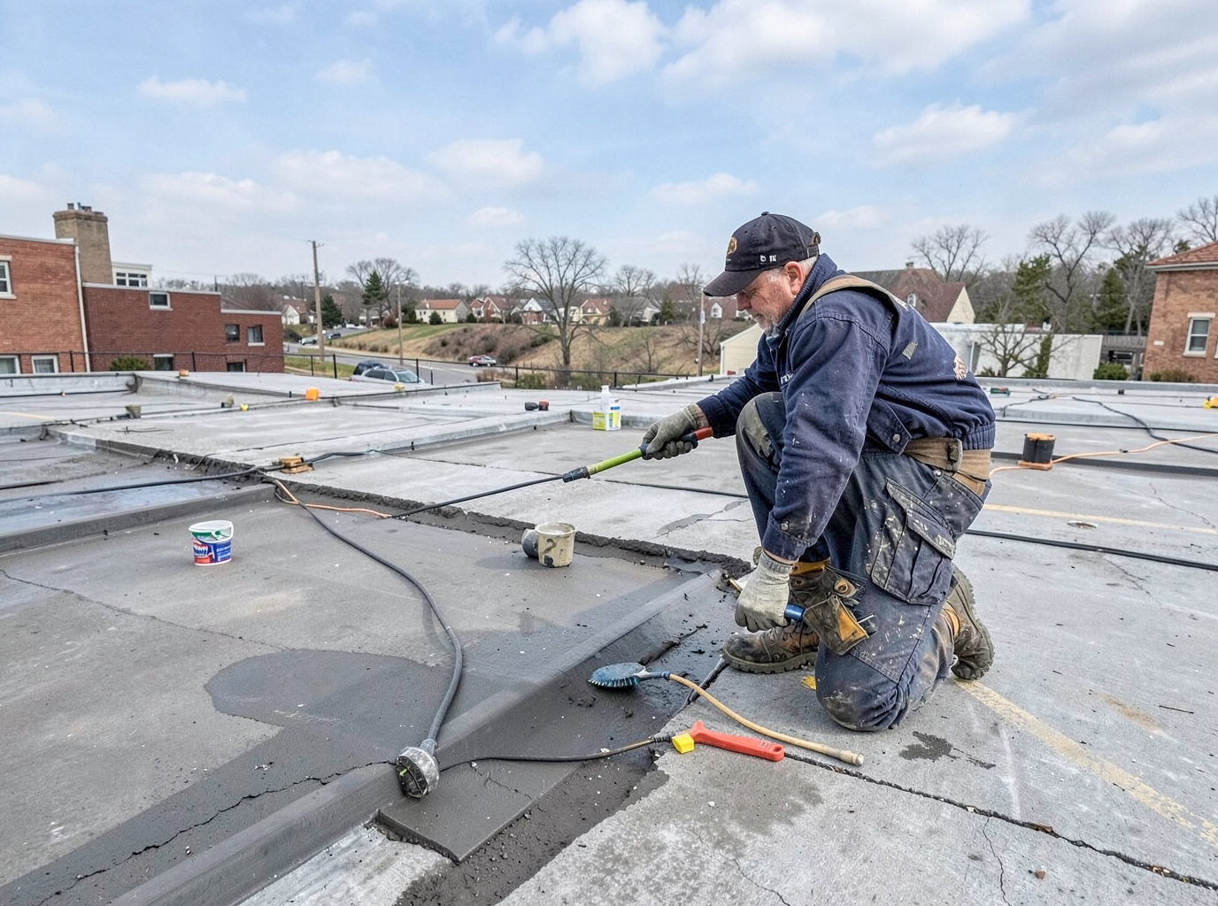 Commercial Flat Roof Repair in Springfield, IL
